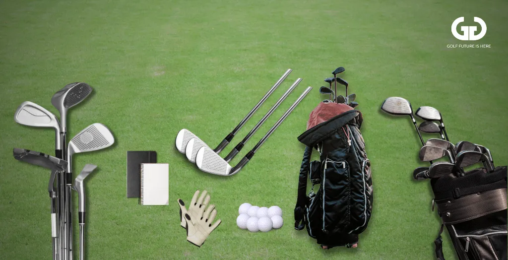 Different equipment required to play golf