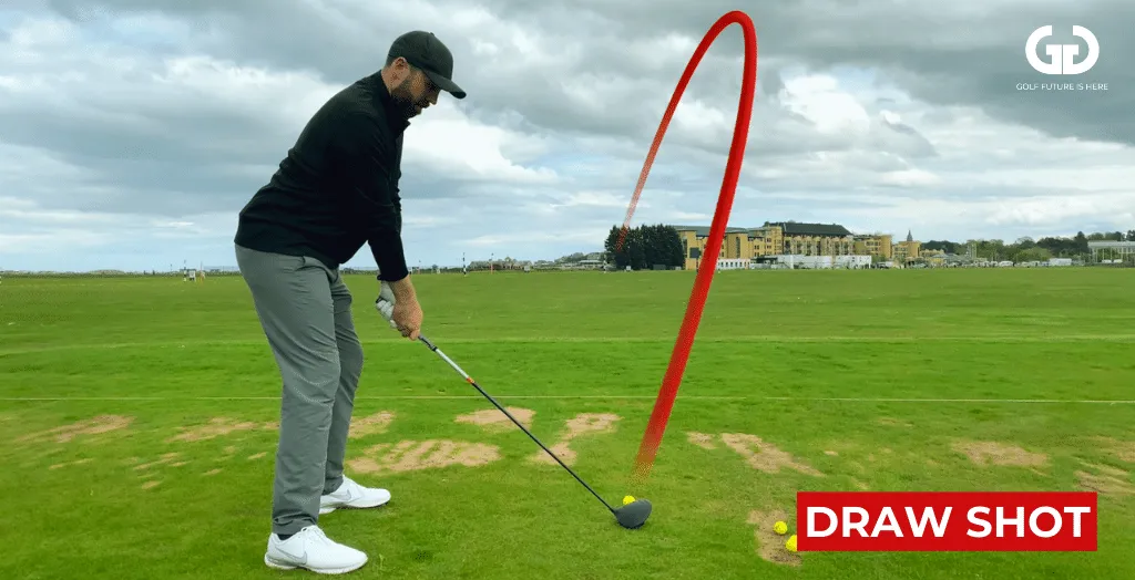 Draw shot trajectory in golf