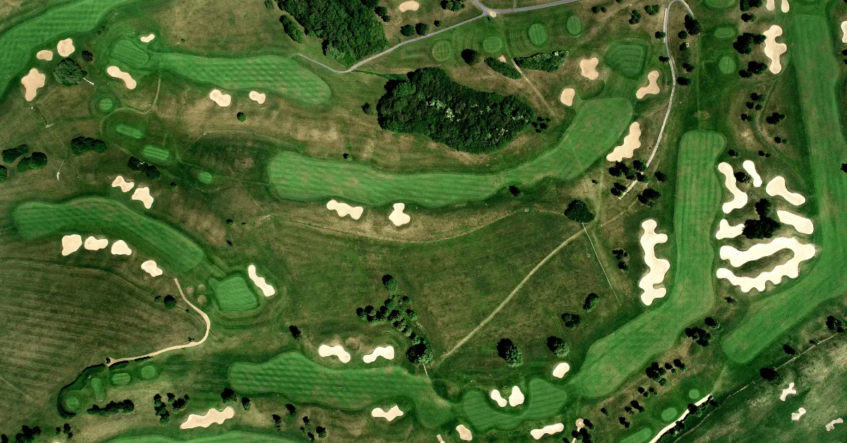 Aerial Top View of a Golf Course